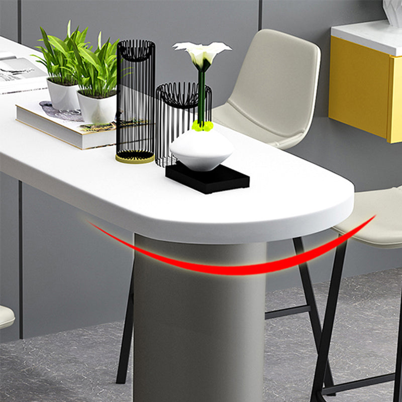 Specialty Bar Dining Table Solid Wood Bar Height Pub Table with Metal Legs