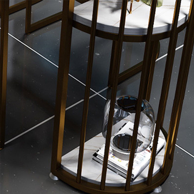 Modern Sintered Stone Bar Table Dining Table with Storage Shelve for Bar