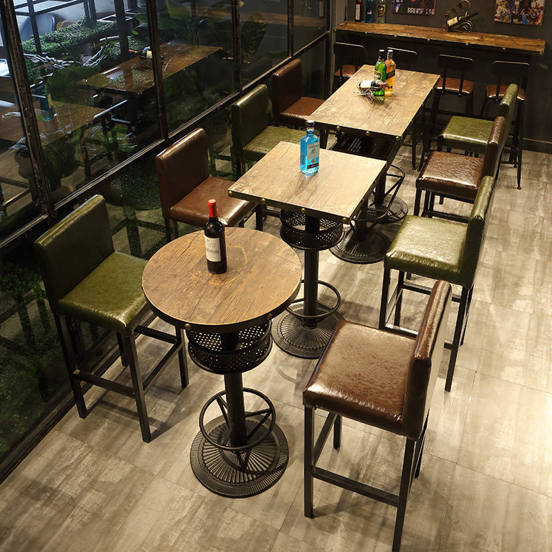 Industrial Style Bar Table Wood Bar Dining Table for Coffee Room