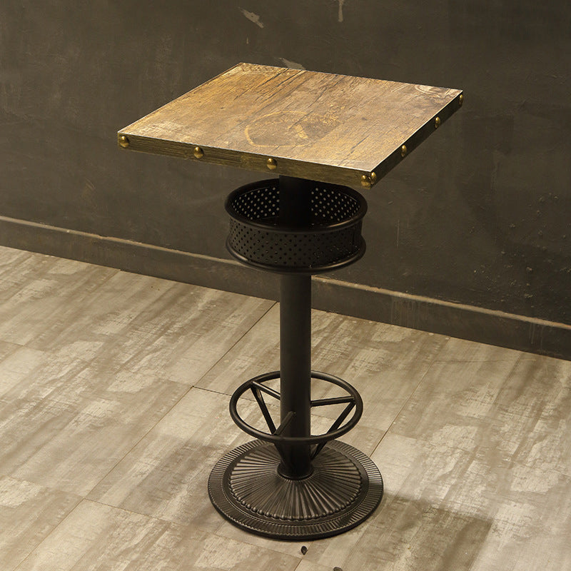 Industrial Style Bar Table Wood Bar Dining Table for Coffee Room