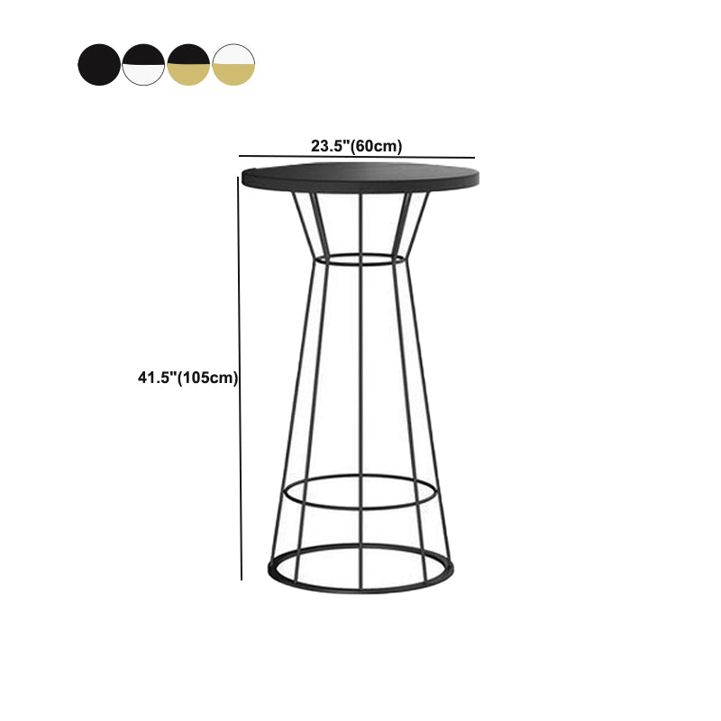 Modern Wooden Bar Table Round Dining Table - 23.6" W X 23.6" L X 41.3" H