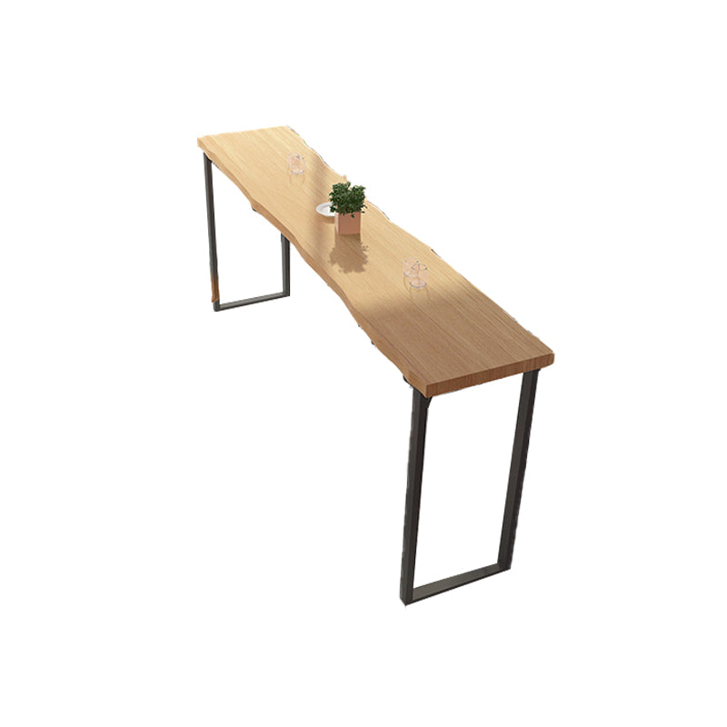 Natural Solid Wood Bar Table Industrial Specialty Bar Height Pub Table with Sled Base