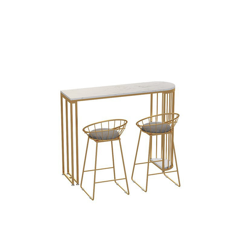 Specialty Pub Table Glam Bar Height Stone Table Bar Table for Indoor