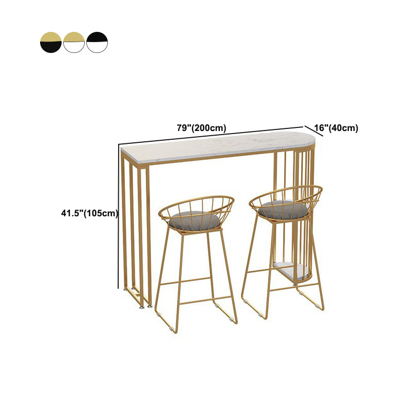 Specialty Pub Table Glam Bar Height Stone Table Bar Table for Indoor