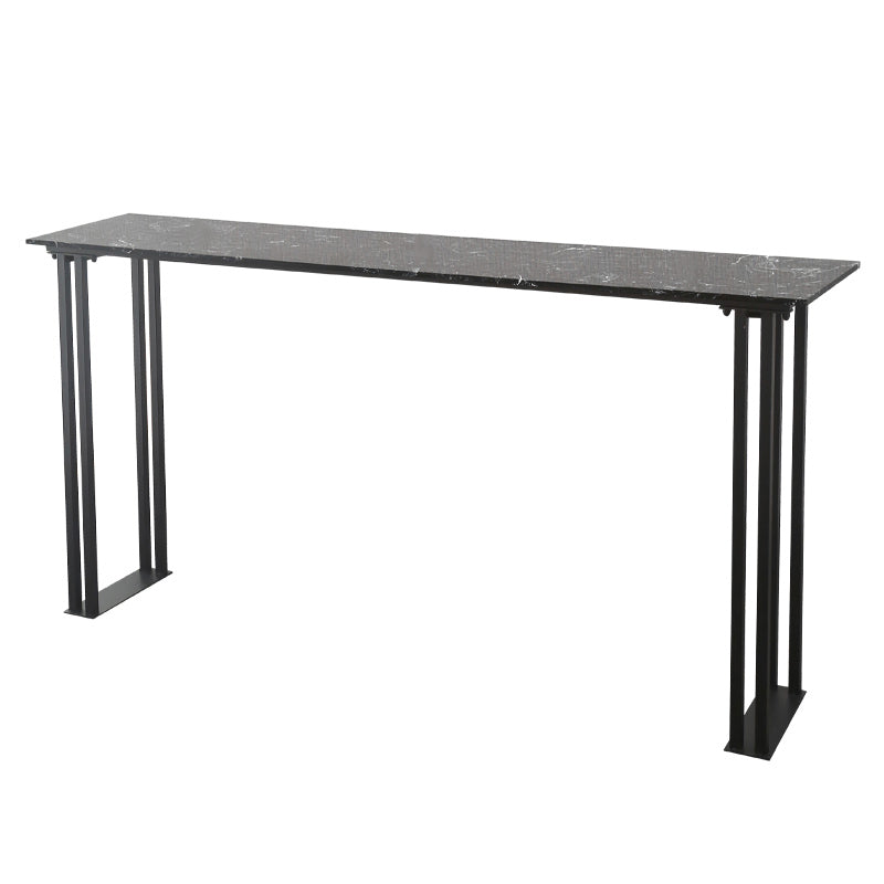 Industrial Style Bar Table Faux Marble Rectangle Bistro Bar Desk with Sled Base