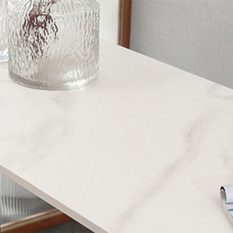 Industrial Style Bar Table Faux Marble Rectangle Bistro Bar Desk with Sled Base