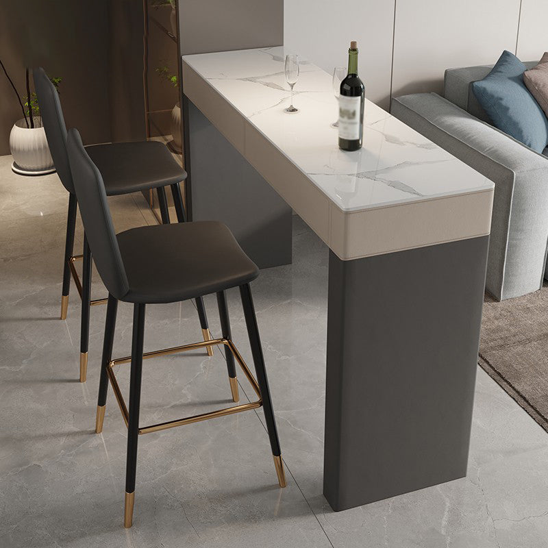 Rectangular White Modern Bar Table Stone Table for Restaurant