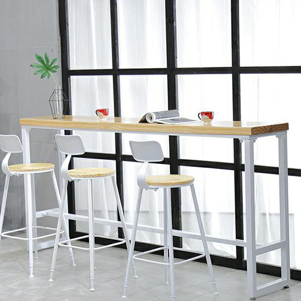 Iron and Wood Rectangular Table Modern Minimalist Home Bar Table