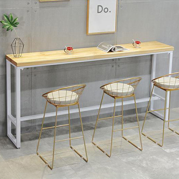Iron and Wood Rectangular Table Modern Minimalist Home Bar Table