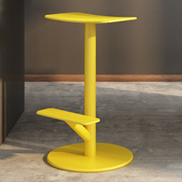 Metal Backless Counter Stool Modern Indoor Bar Stool with Footrest