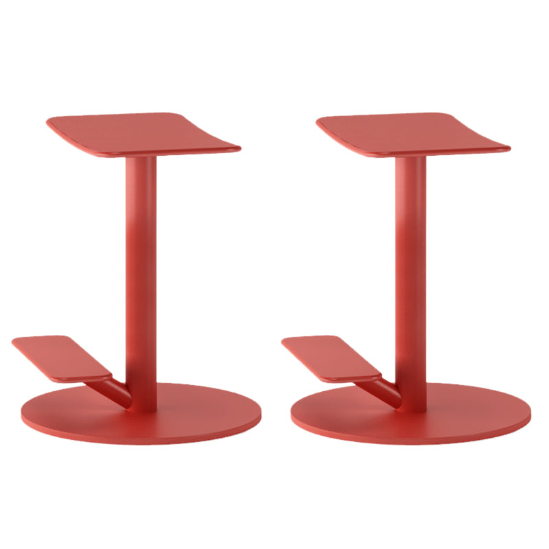 Metal Backless Counter Stool Modern Indoor Bar Stool with Footrest