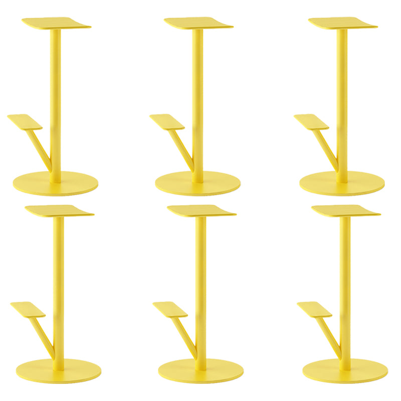 Metal Backless Counter Stool Modern Indoor Bar Stool with Footrest