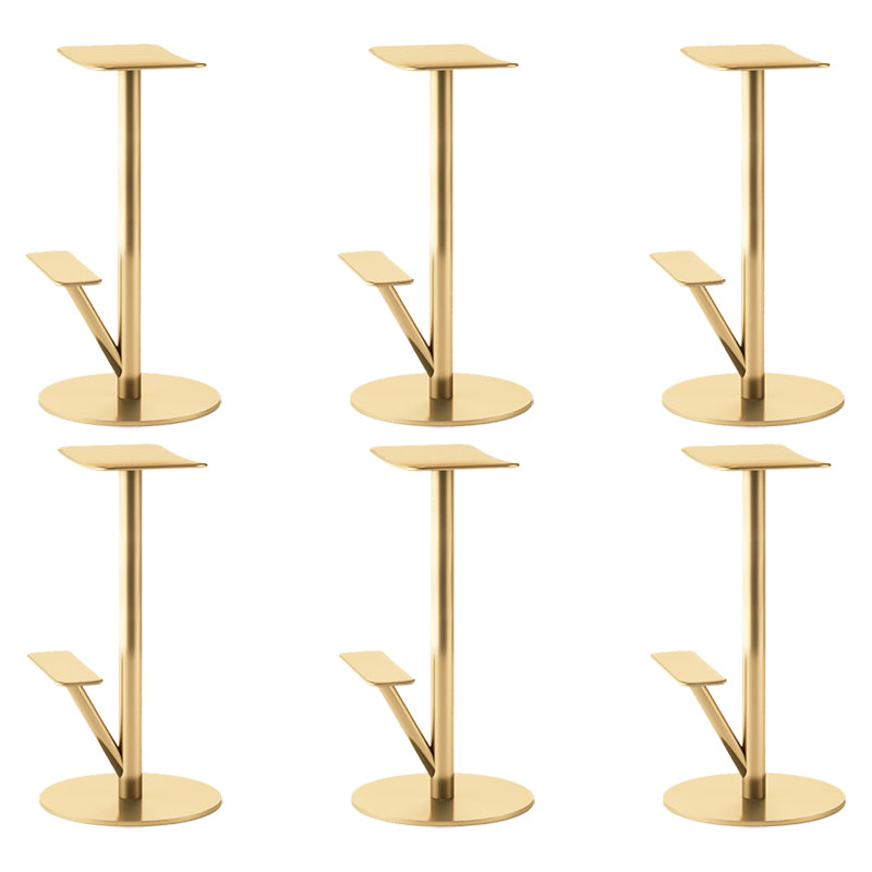 Metal Backless Counter Stool Modern Indoor Bar Stool with Footrest