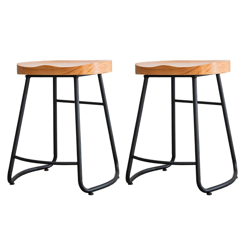 Modern Footrest Solid Wood Bar Stool Dessert Shop Backless Stool