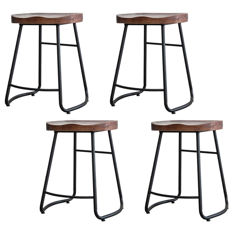 Modern Footrest Solid Wood Bar Stool Dessert Shop Backless Stool