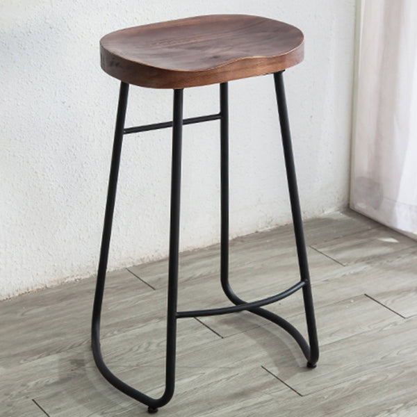 Modern Footrest Solid Wood Bar Stool Dessert Shop Backless Stool