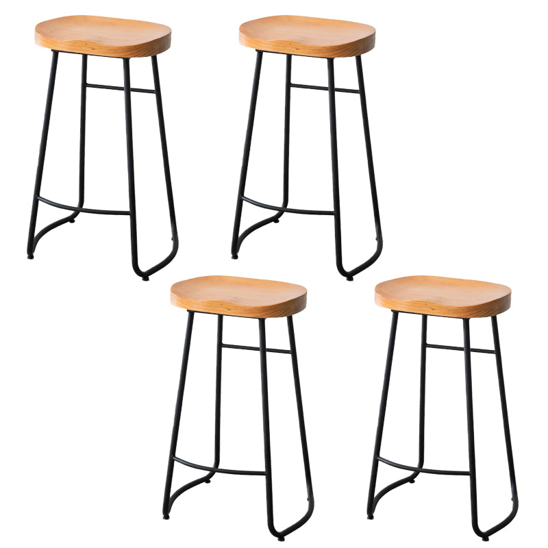 Modern Footrest Solid Wood Bar Stool Dessert Shop Backless Stool