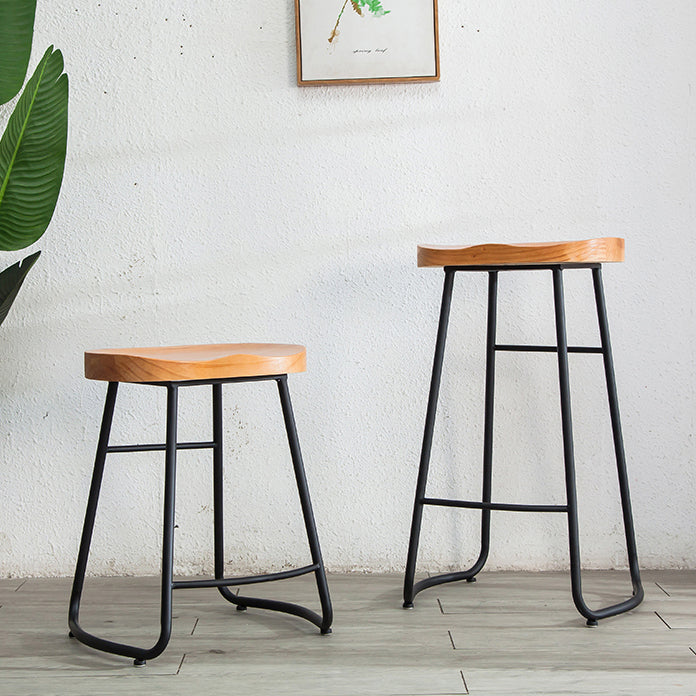 Modern Footrest Solid Wood Bar Stool Dessert Shop Backless Stool