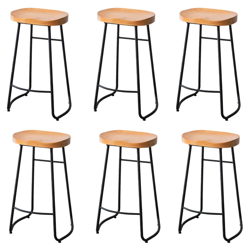 Modern Footrest Solid Wood Bar Stool Dessert Shop Backless Stool