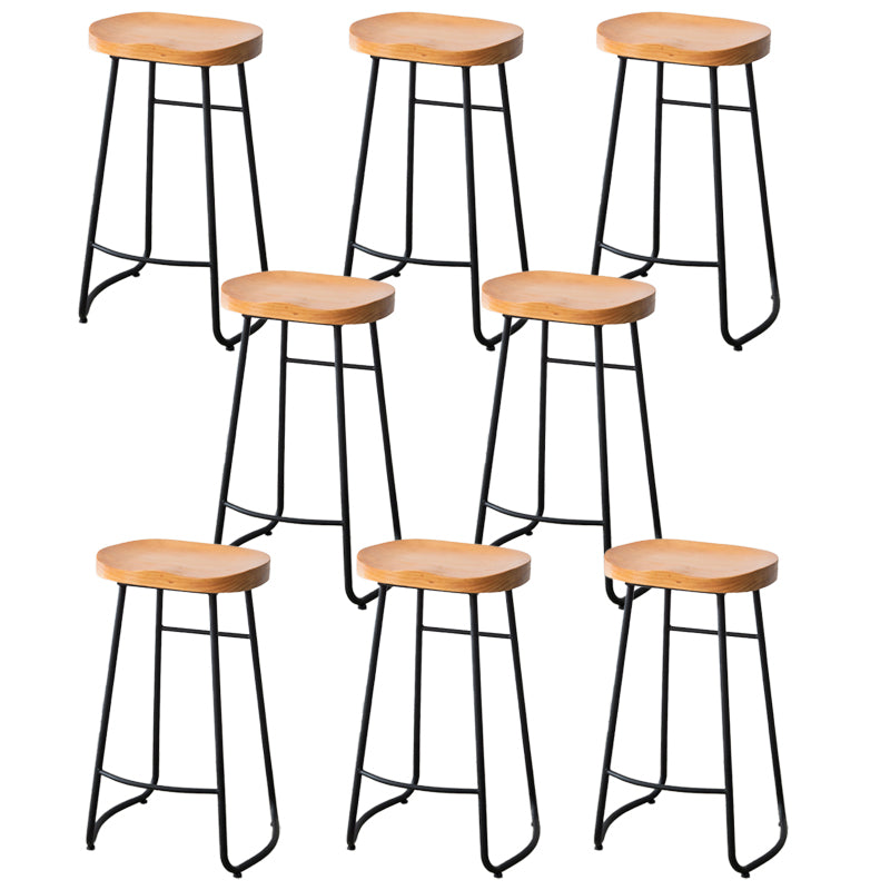 Modern Footrest Solid Wood Bar Stool Dessert Shop Backless Stool
