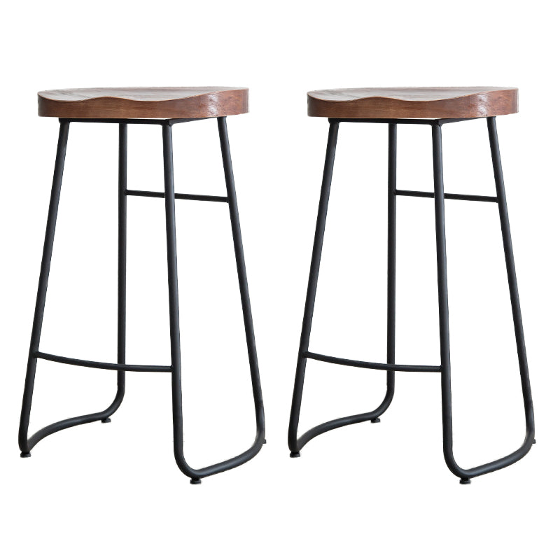 Modern Footrest Solid Wood Bar Stool Dessert Shop Backless Stool