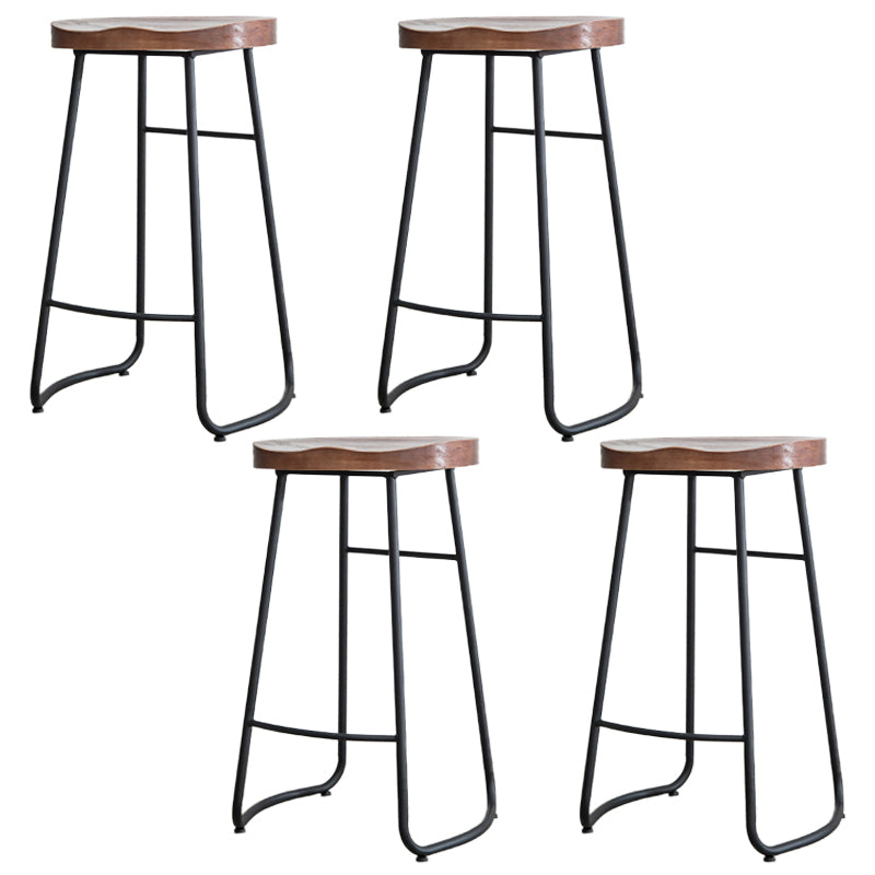 Modern Footrest Solid Wood Bar Stool Dessert Shop Backless Stool