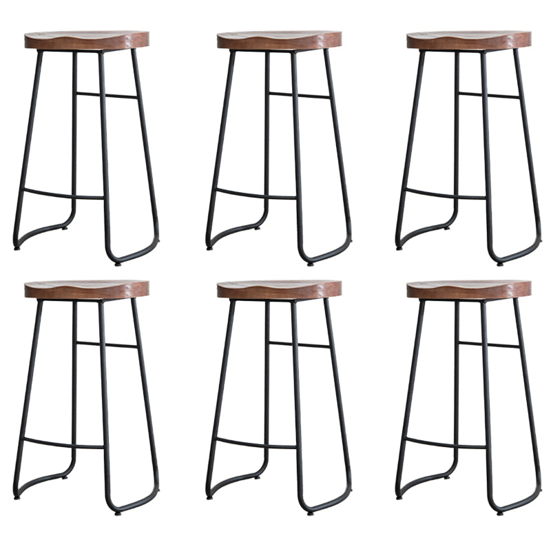 Modern Footrest Solid Wood Bar Stool Dessert Shop Backless Stool