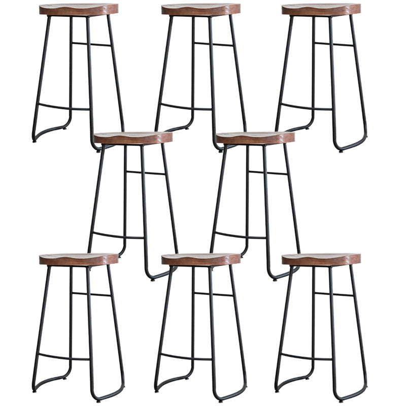 Modern Footrest Solid Wood Bar Stool Dessert Shop Backless Stool