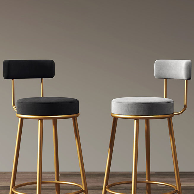 Armless Round Seat Bar Chair Industrial Low Back Upholstered Bar Stool