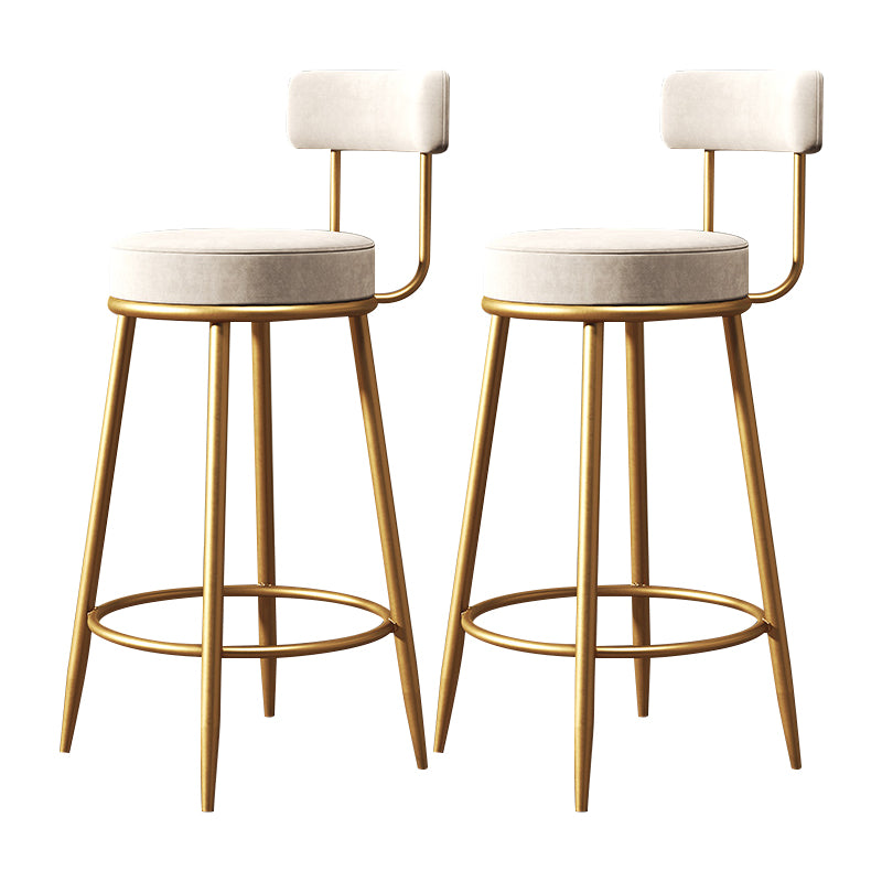 Armless Round Seat Bar Chair Industrial Low Back Upholstered Bar Stool