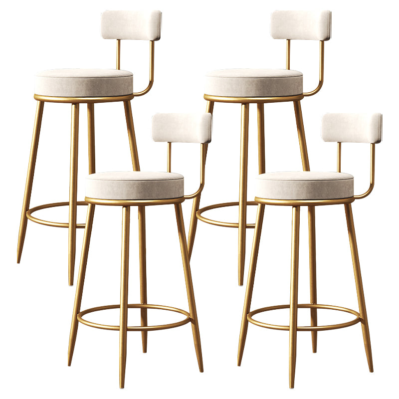 Armless Round Seat Bar Chair Industrial Low Back Upholstered Bar Stool