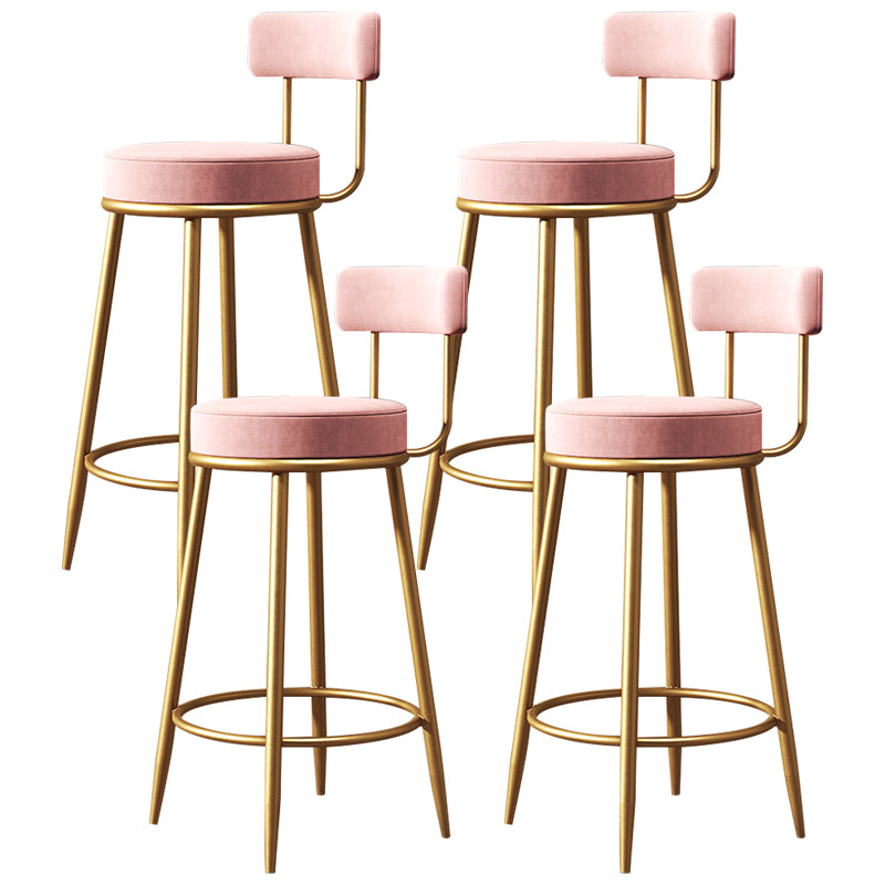 Armless Round Seat Bar Chair Industrial Low Back Upholstered Bar Stool