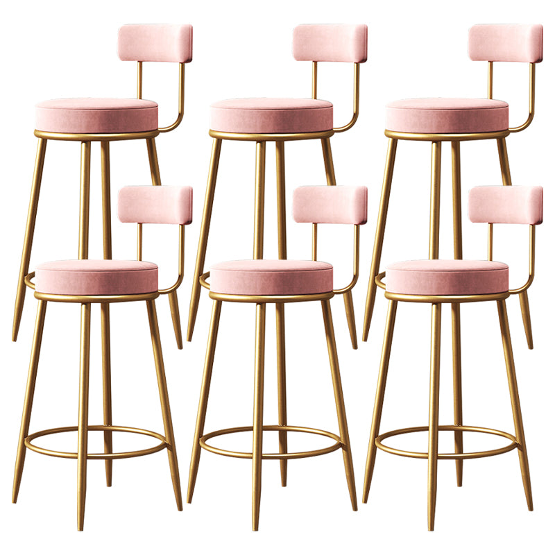 Armless Round Seat Bar Chair Industrial Low Back Upholstered Bar Stool