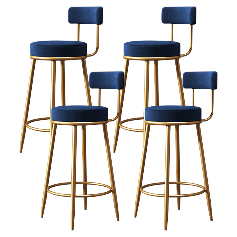 Armless Round Seat Bar Chair Industrial Low Back Upholstered Bar Stool