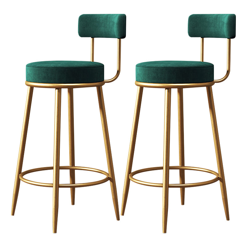 Armless Round Seat Bar Chair Industrial Low Back Upholstered Bar Stool