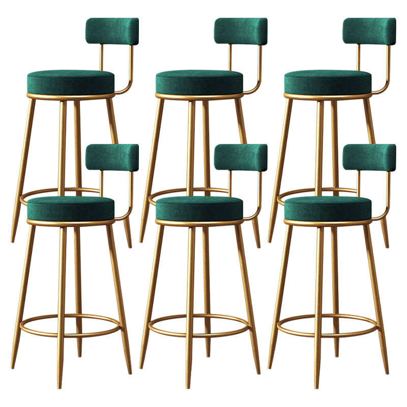 Armless Round Seat Bar Chair Industrial Low Back Upholstered Bar Stool