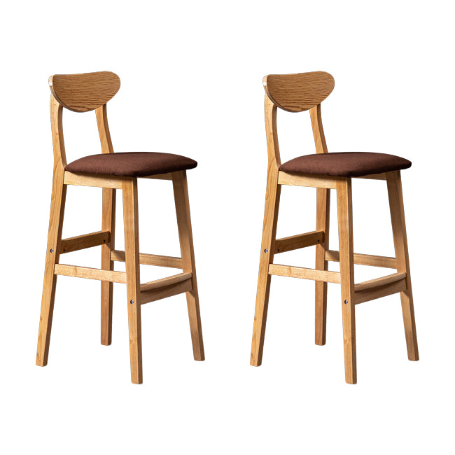 Scandinavian Wood Stool Rectangle Seat Upholstered Counter Stool