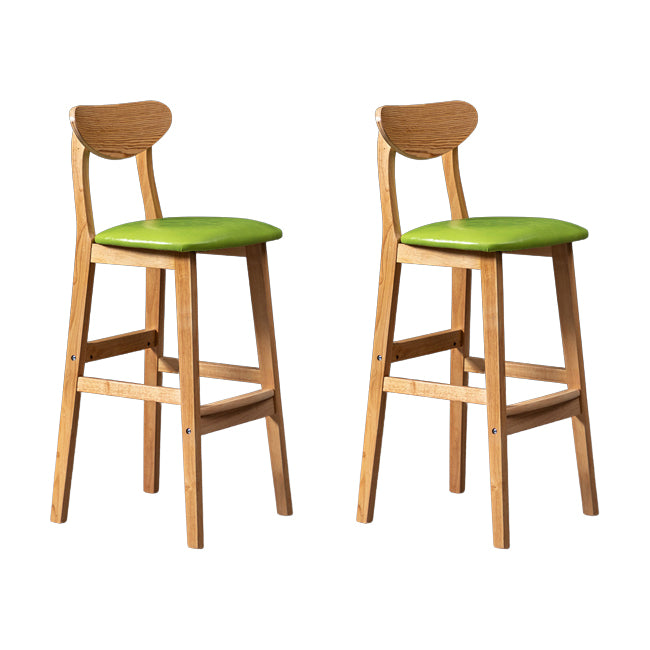 Scandinavian Wood Stool Rectangle Seat Upholstered Counter Stool