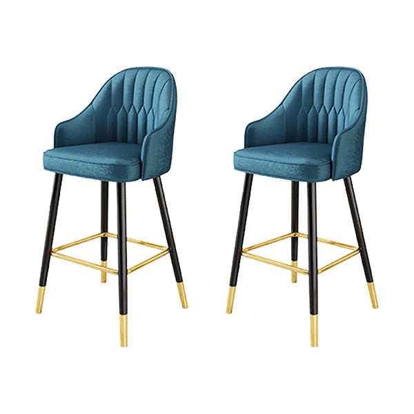 Glam Metal Barstool Faux Leather Kitchen Counter Stool in Matte Finish with 4 Legs