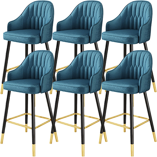 Glam Metal Barstool Faux Leather Kitchen Counter Stool in Matte Finish with 4 Legs