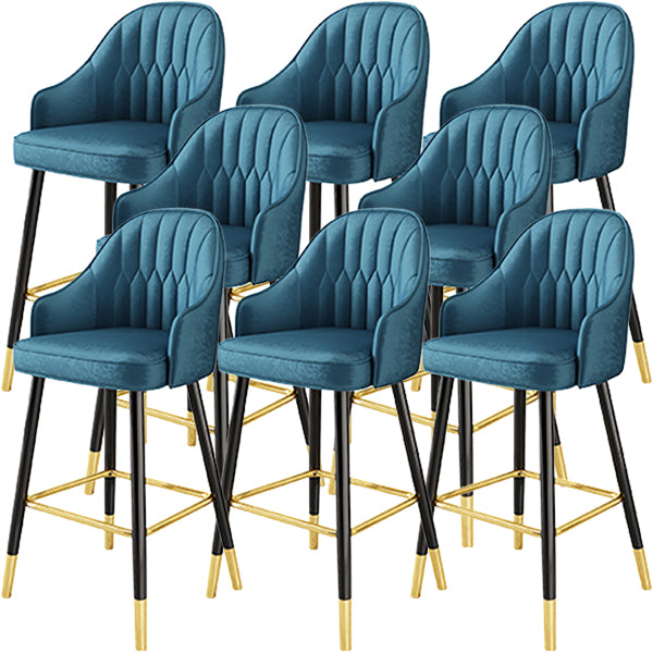 Glam Metal Barstool Faux Leather Kitchen Counter Stool in Matte Finish with 4 Legs