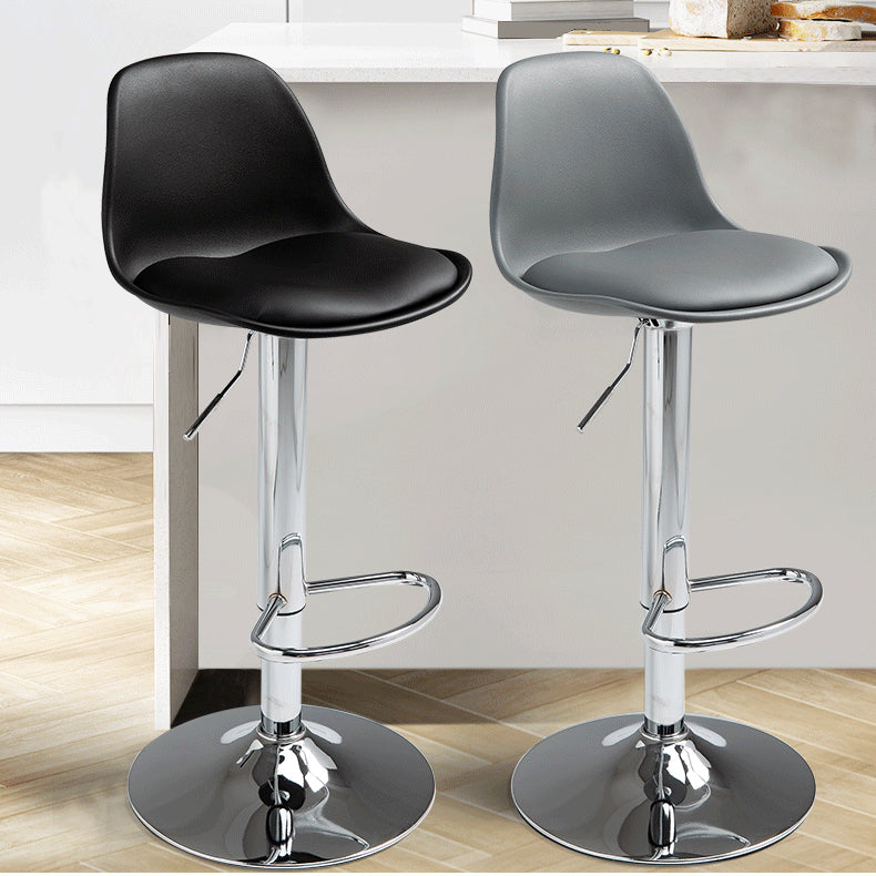 Plastic Adjustable Height Bar Stool Contemporary Upholstered Bar Stool