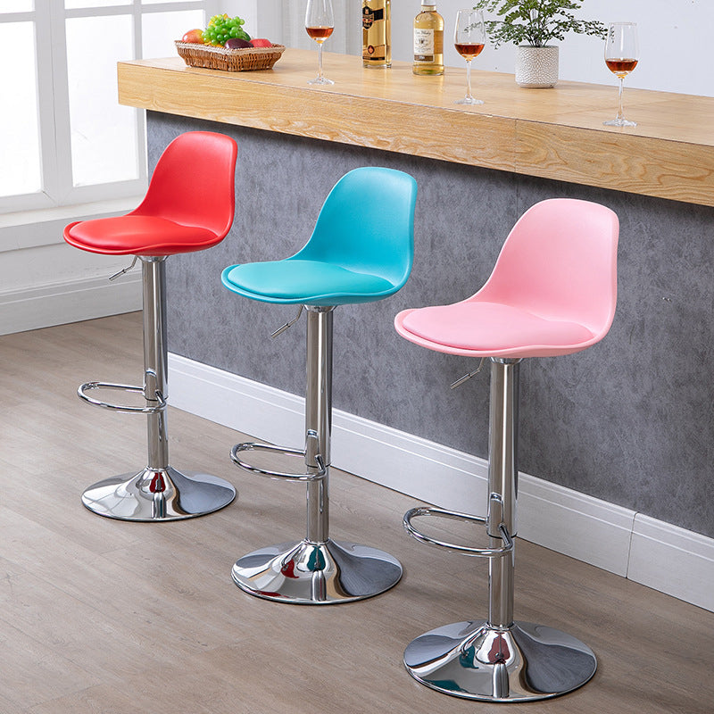 Plastic Adjustable Height Bar Stool Contemporary Upholstered Bar Stool