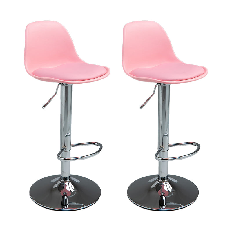 Plastic Adjustable Height Bar Stool Contemporary Upholstered Bar Stool
