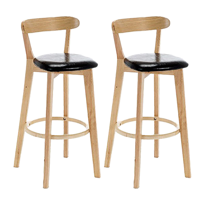 Scandinavian Wood Stool Wood Rectangle Seat Counter Stool in Matte Finish