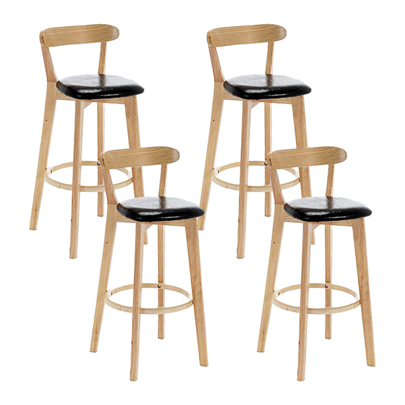 Scandinavian Wood Stool Wood Rectangle Seat Counter Stool in Matte Finish