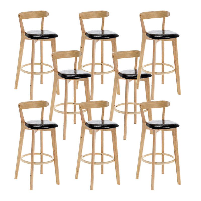 Scandinavian Wood Stool Wood Rectangle Seat Counter Stool in Matte Finish