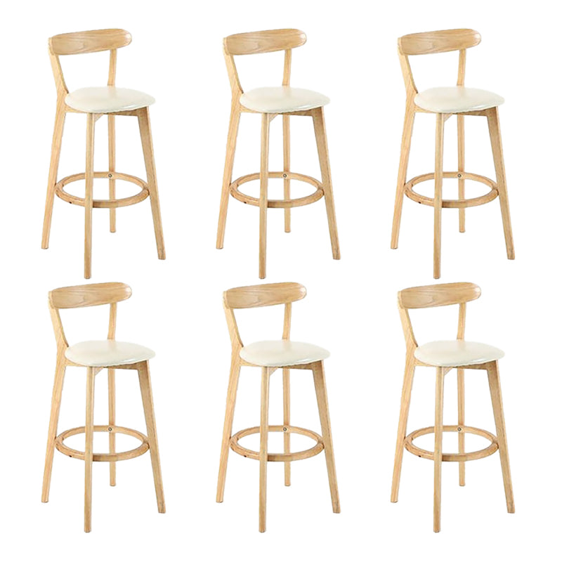 Scandinavian Wood Stool Wood Rectangle Seat Counter Stool in Matte Finish