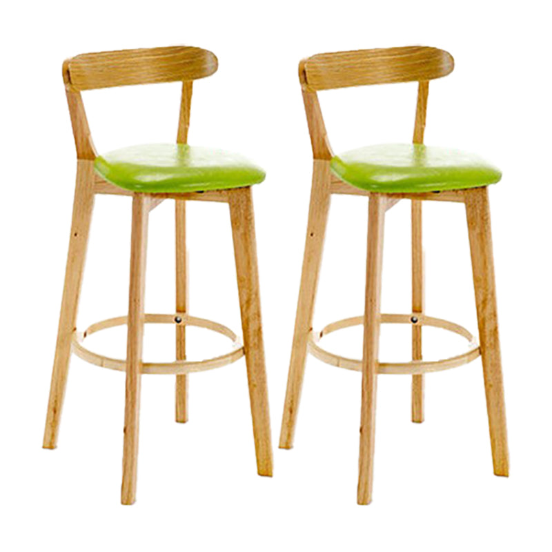 Scandinavian Wood Stool Wood Rectangle Seat Counter Stool in Matte Finish