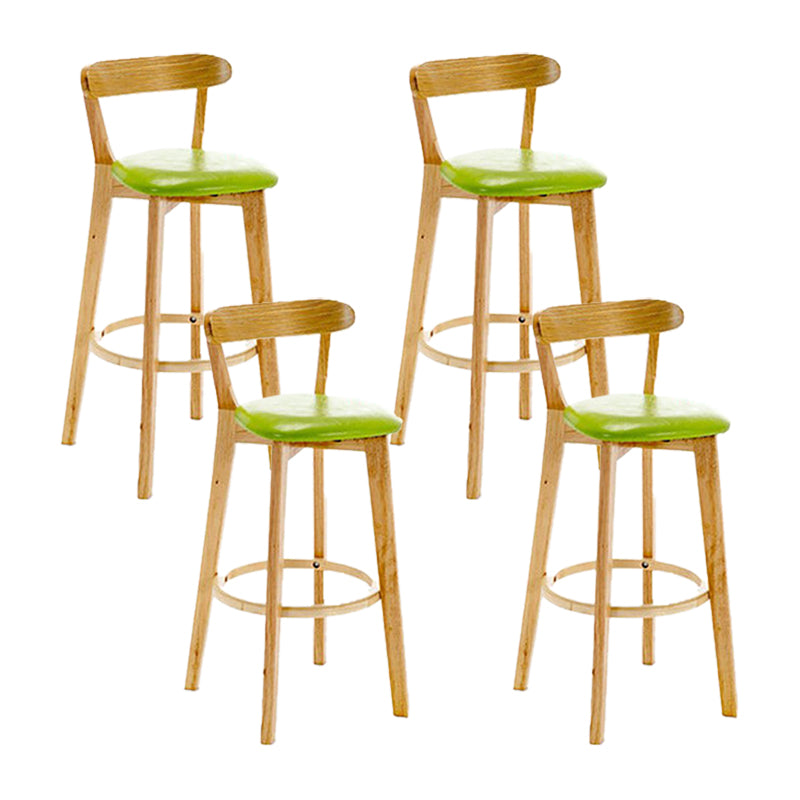 Scandinavian Wood Stool Wood Rectangle Seat Counter Stool in Matte Finish